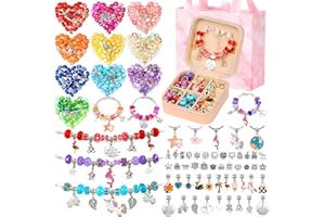 Thrilez 177Pcs Girls Jewelry Making Kit, Charm Bracelet Making Kit for Teens, DIY Arts and Crafts Gifts with Jewelry Organizer Box for Birthday, Christmas, Necklace Making Set for Girls