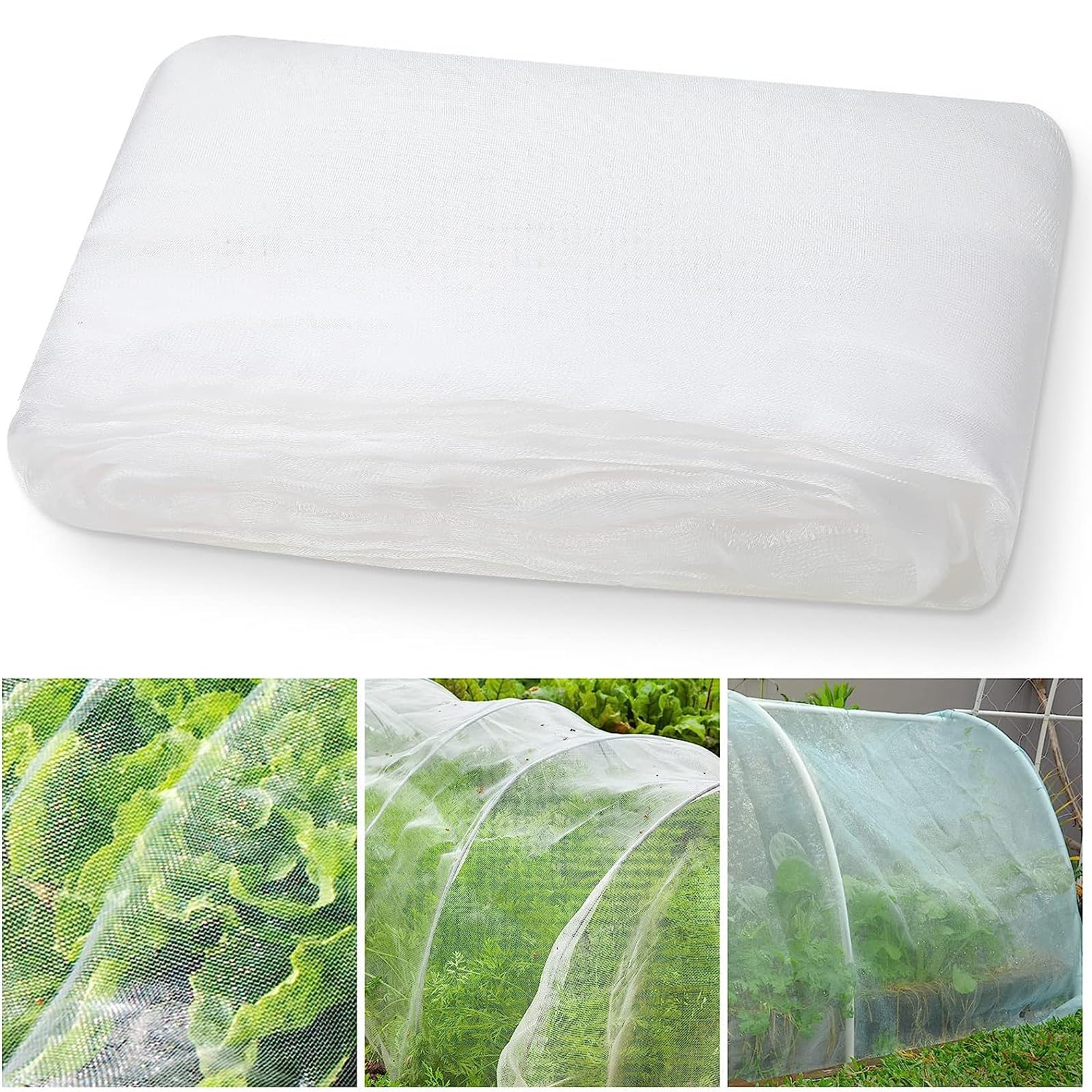 WAIZHIUA 2.5 x 10m Insect Netting Fine Mesh Garden Insect Protection Netting Vegetable Protective Mesh Net