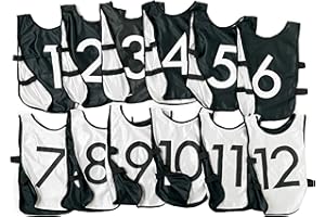 LVL10 SPORTS LVL10 Pro Sports Pinnies - Reversible Numbered Pinnies with Premium Fabric, Comfortable Fit and Fade-Resistant Print - 6 Pack