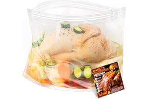 KIUADOA Brine Bags for Turkey, 3 Pack, 26"×22", Extra Large Brining Bag Holds up 35lb, Thickened Turkey Brine Bag with 3 Cotton Strings, Double Zip-lock Seal Brining Bags for Turkey, Chicken, Beef, Pork, Ham