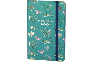 Boxclever Press Small Address Book with Over 400 Spaces. Hardcover Address Book with Alphabetical Tabs, Pocket, Change of Address Labels. Stunning Address Books 8 x 5ins