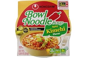 Nongshim Bowl Noodle Soup Spicy Kimchi 86g Bowl Pack of 12