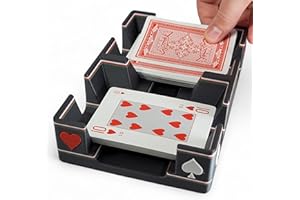 NEWT'S PLAYING CARDS Ritzy Design Playing Card Tray: Suited Design That Includes Hearts, Diamonds, Spades and Clubs - Non-Swivel or Stationary Caddy, Made in USA (Black)