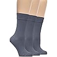Hugh Ugoli Womens Bamboo Dress Socks, Extremely Soft, Thin, Crew Socks for Business Trouser Casual, Non-Binding, 3-6 Pairs