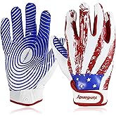 HANDLANDY Youth Football Gloves for Boys Girls, Sticky Wide Receiver Gloves for Kids, Junior Flag Football Gloves