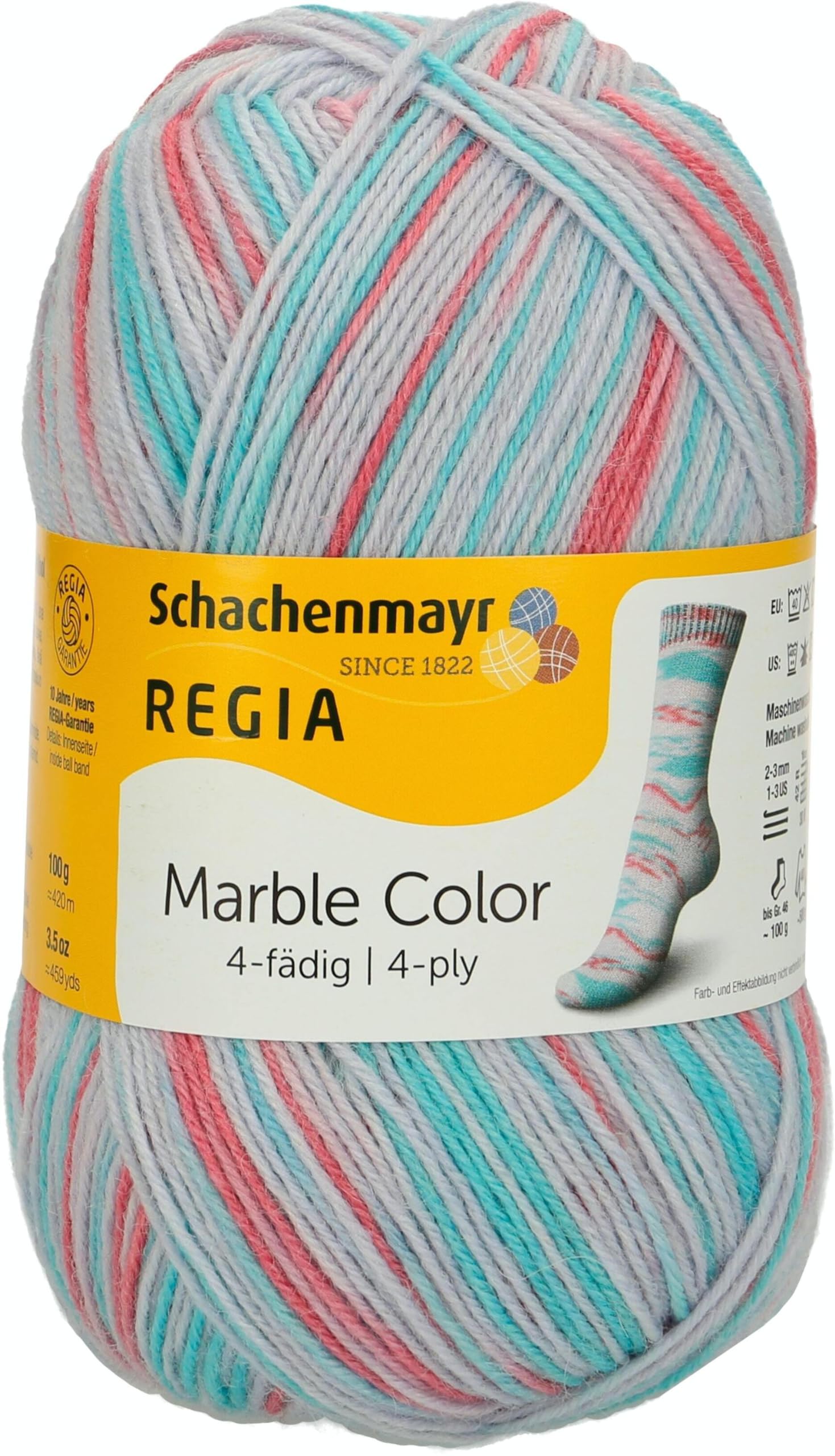 Regia Schachenmayr 4-Ply Colour, 100 g Bianco Marble Hand Knitting Yarn