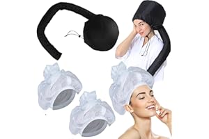 （2+1）2 Pcs Net Plopping Cap for Drying Curly Hair Soulta Net Plopping Bonnet & 1 Pcs Hair Dryer Bonnet with Drawstring Adjust