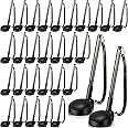Dunzoom 30 Pack Secure Pen with Adhesive Chain and Holder Counter Pen with Chain and Base for Home Workplace Office School Supplies, Black
