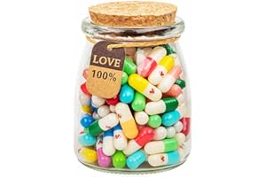 HYOUCHANG Capsule Letters Message in A Bottle - Love Pills - The Love Gifts for Boyfriend and Girlfriend(Mixed Color130pcs)