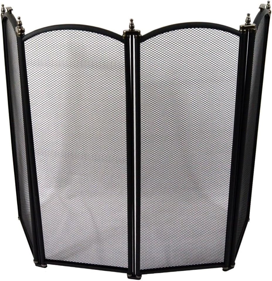Home Discount Fire Vida Fire Screen 4 Panel, Black - Image 3