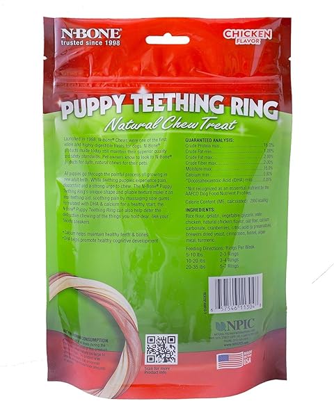 N-BONE PUPPY TEETHING RING CHICKEN FLAVOR (1 PACK OF 6 RINGS) (113048)