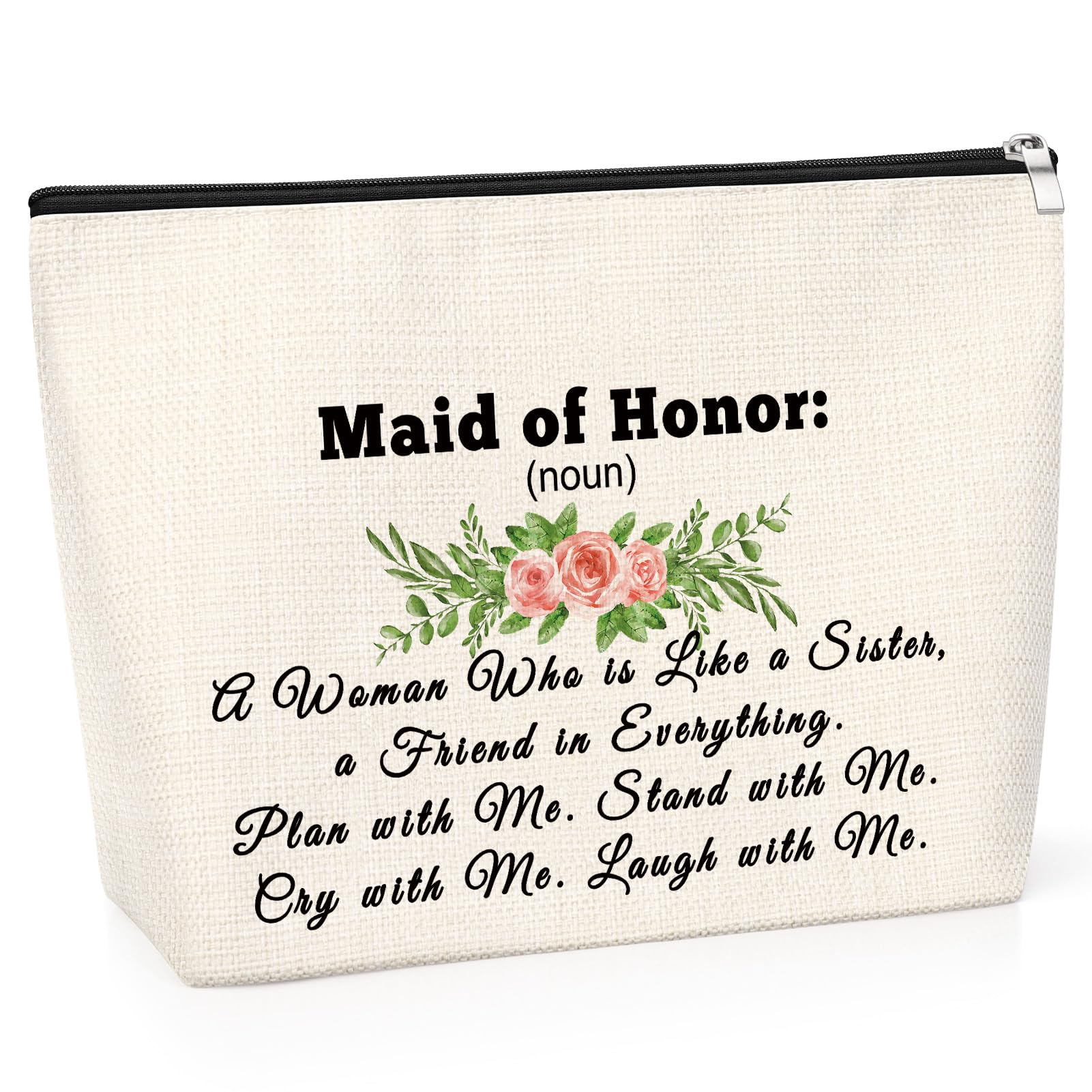 Thank You Gift for Bridesmaid Matron of Honor Gifts Makeup Bag Wedding Gift for Maid of Honor Proposal Gift for Bridesmaid Funny Cosmetic Bag Bridesmaid Appreciation Gift Bride Shower Gift for Girl