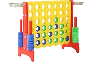 LDDAL Giant 4 in a Row Yard Connect Game, Backyard Floor Games for Kids and Adults, 33 inch Jumbo Connect Four Games for Outdoor and Indoor Play, G4CGYR, Patent Authorized, Yellow/Red