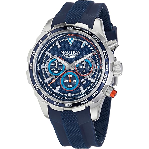 Amazon.com: Nautica Men's NST Chrono Blue Silicone Strap