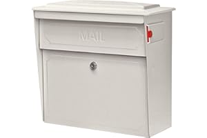 Mail Boss 7173 Townhouse Locking Security Wall Mount Mailbox, Cream White
