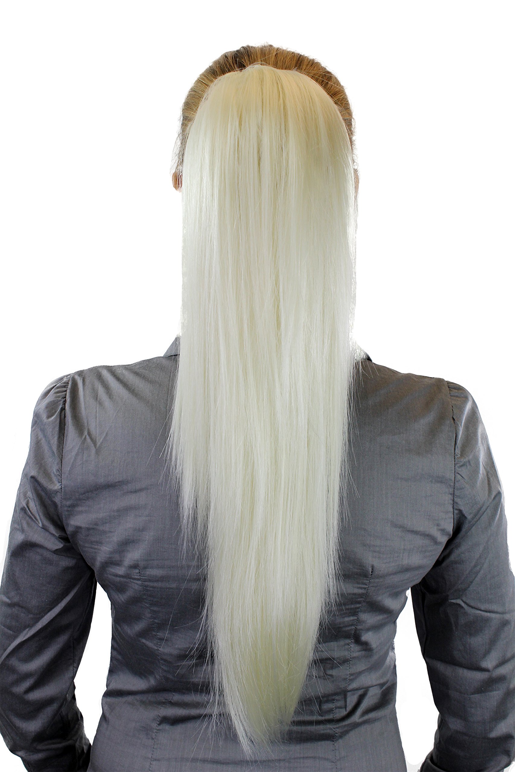 Hairpiece PONYTAIL extension VERY long AMAZING volume BRIGHT BLOND platinum straight WK06-613