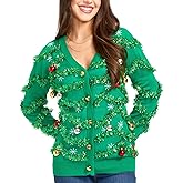 Tipsy Elves Classic Cute Cardigan Ugly Christmas Sweaters for Women with Fun Patterns and Animals
