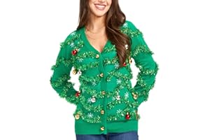 Tipsy Elves Classic Cute Cardigan Ugly Christmas Sweaters for Women with Fun Patterns and Animals