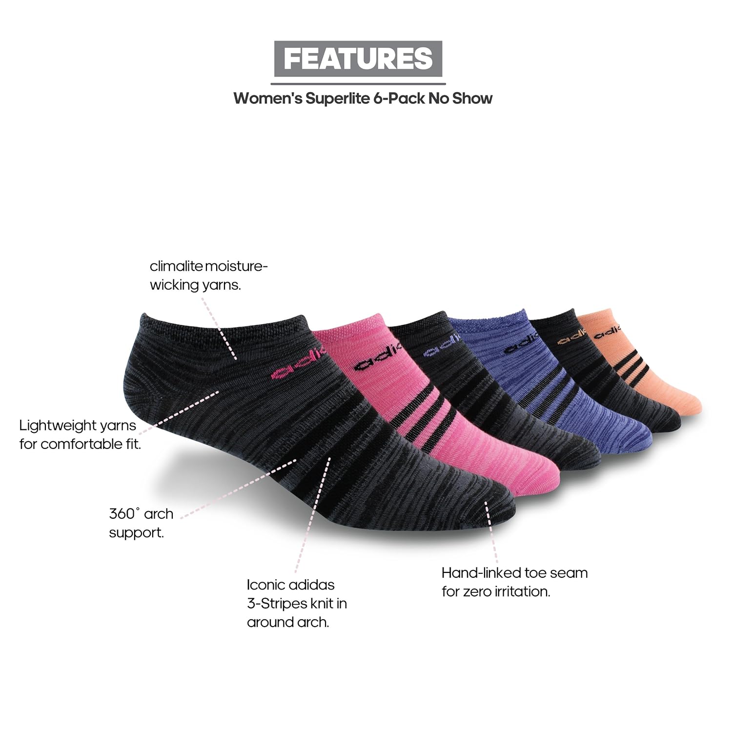 adidas super no show socks womens