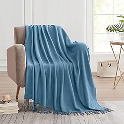 BOURINA Herringbone Two Tone Throw Blanket Faux