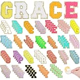 R.SASR 130 Pcs Chenille Letters self Adhesive Letter Patches, Self Adhesive Chenille Patches, Embroidered Patch for Clothing(Multicolor)