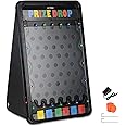WinSpin 30"x19" Prize Drop Board Foldable Stand Disk Drop Board Game Customizable 6 Slots with 10 Pucks for Carnival Tradeshow Party, (with Multi-Colored LED Light)