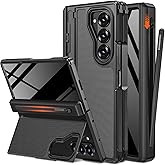 NINKI for Samsung Galaxy Z Fold 7 Case with S Pen Holder & Invisible Kickstand,Built in Privacy Screen Protector and Hinge,Shockproof Phone Cover for Samsung Z Fold 7 Case with Slim S Pen Slot – Black