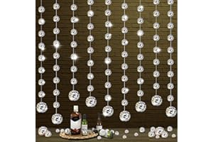 Sumind 8 Pack Disco Party Decorations Mini Disco Ball Garlands Silver Mirror Ball Hanging Banner Silver Streamer Curtains for Birthday Wedding Christmas Party Backdrop Supplies(1 Inch, 2 Inch)