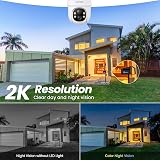 Cinnado Solar Security Camera Outdoor Wireless 2K PIR Color Night Vision view 4