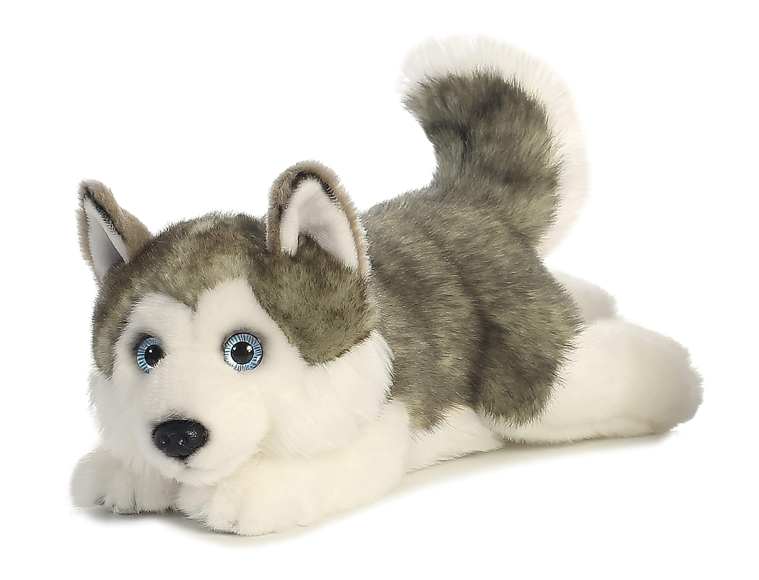 Aurora Miyoni Realistic Wolf Stuffed Animal - 16 Inch Gray Lifelike Plush Toy