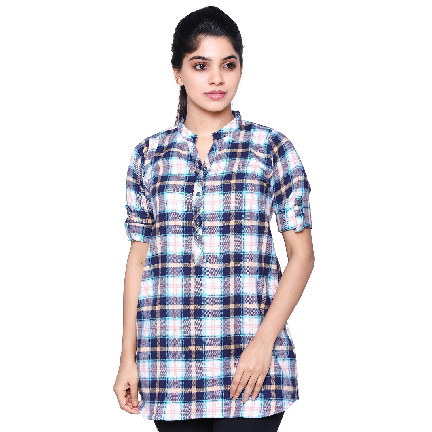 easy 2 wear &reg; women checks tunic top ( sizes s to 6xl) plus sizes also
