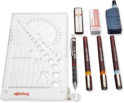 rOtring Isograph Fineliner Pen & Pencil College Set 0.20 0.40 0.60 0.5 mm +