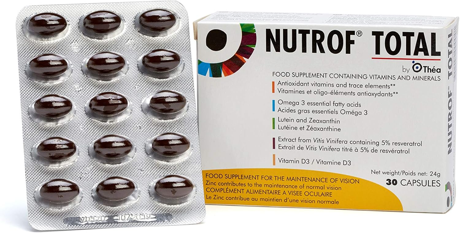 Nutrof Total Capsules - Once Daily Food Supplement with Lutein, Zeaxanthin, Omega 3, and Antioxidants, Brown, 30 Count (Pack of 1) - Image 4
