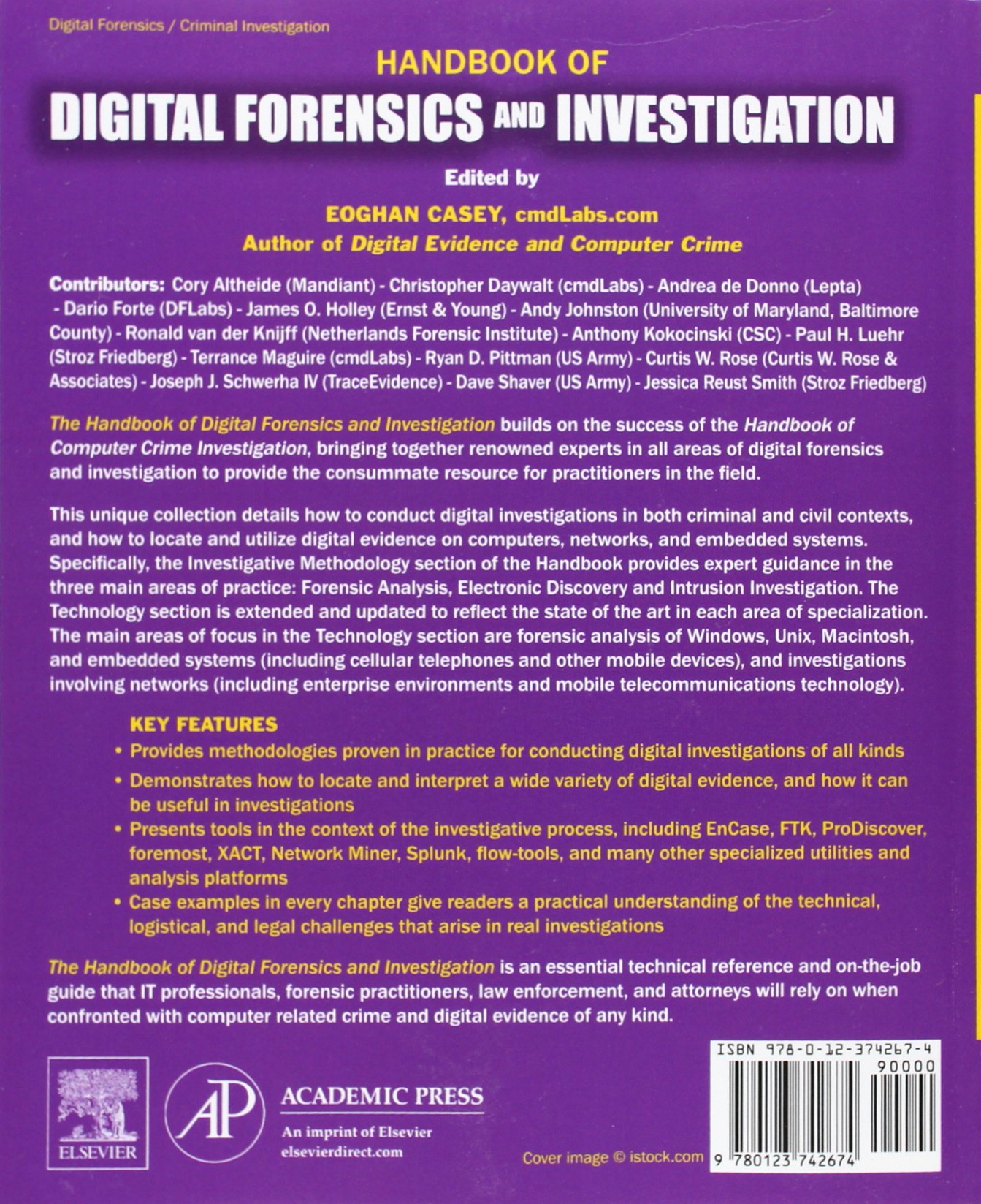 Handbook of Digital Forensics and Investigation: Amazon.co.uk: Eoghan  Casey: 9780123742674: Books