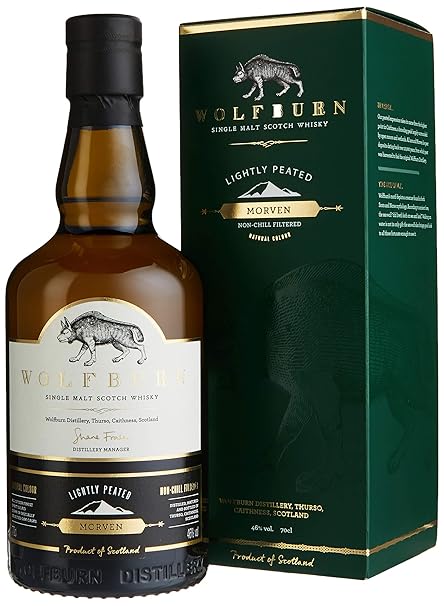 Wolfburn MORVEN Lightly Peated Single Malt Scotch Whisky mit Geschenkverpackung (1 x 0.7 l)