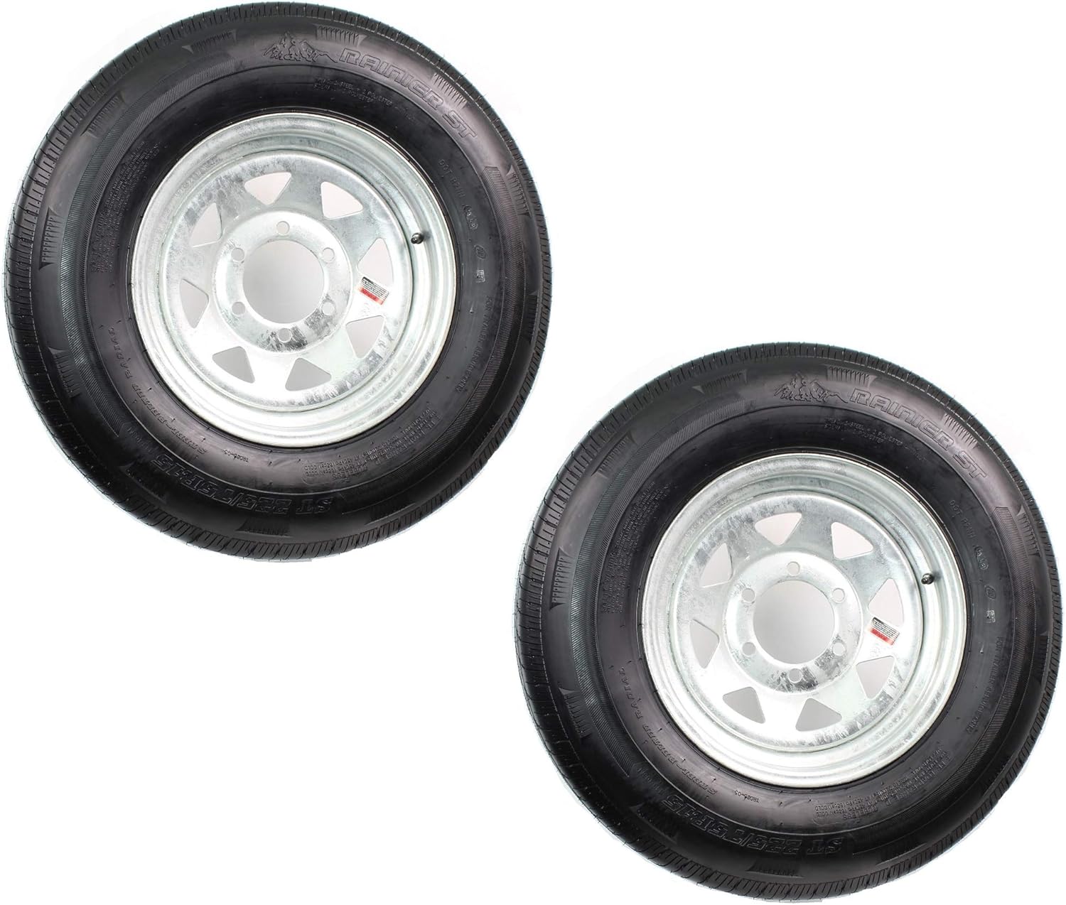 Load E 6 Lug Galvanized Spoke Radial Trailer Tire On Rim St225 75r15 15 In