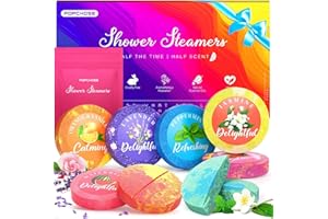 POPCHOSE Shower Steamers Aromatherapy, Stocking Stuffers for Women, Christmas Gifts for Teens and Women, Self Care & Home Spa Gifts for Mom, Men, Dad, and Teens, 8 Scented with Gift Packaging