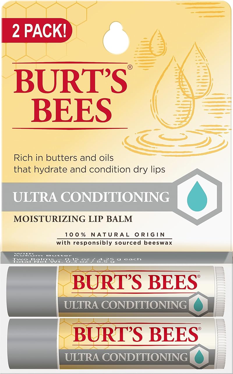 Burt's Bees Ultra Conditioning Lip Balm Twin Pack 2 x 0.15 oz Unisex Hydrating
