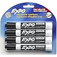 EXPO 80661 Low-Odor Dry Erase Markers, Chisel Tip, Black, 4-Count