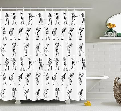Amazon Com Lzhsunni88 Golf Shower Curtain By Golf Swing Shown In