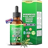 NURAFUSE Organic Wormwood, Black Walnut, Oregano, Soursop, Shilajit Liquid Drops – 1550mg per Serving, Ultra Potent – 2 FL OZ (60ml)