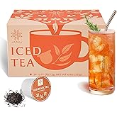 Johou Unsweetened Iced Black Tea Pods, Specially Ground Taiwan Tea Full-Flavor, Compatible with All K-Cup Brewers & Keurig 2.0, 24 pods