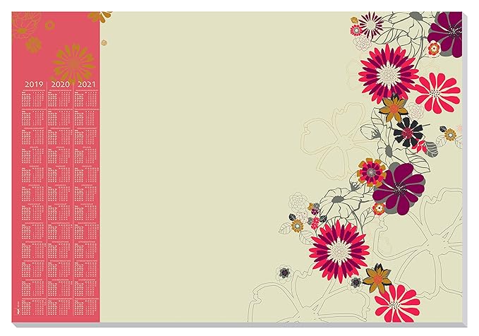 SIGEL HO430 Papier-Schreibunterlage mit 3-Jahres-Kalender, ca. DIN A2, 30 Blatt - weiteres Design