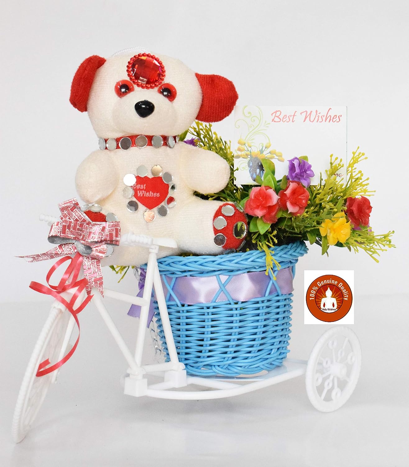 teddy bear with flowers
