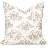 Hofdeco Premium Coastal Hampton Patio Indoor Outdoor Throw Pillow Cover Only, 20"x20" Water Repellent for Backyard, Couch, Po