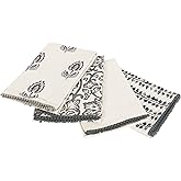 TARAN LIVING Kitchen Towels Dish Towels for Kitchen- Gray & Beige Tea Towels for Kitchen-Bar Towels for Kitchen-KitchenTowels and dishcloths-Printed Floral 18"x28" Pack of 4