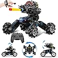 ROHSCE RC Tank Car with Drift,Hand Gesture Control Dual Mode Stunt Truck with Light, Spray and Music, 2.4Ghz Free Deformation Remote Control Fighting Bullets Vehicle for Kids