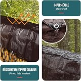 VOUNOT 1.5x6m Waterproof Tarpaulin 240 g/m² Heavy Duty Aluminum Eyelets Brown view 4