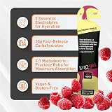 TORQ Running Gels with Electrolytes Raspberry Ripple 30g Carbs 15 gels 2:1 view 2