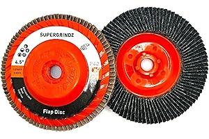 PRO-GRAAD SuperGrindz 10 Pack 4-1/2" x 5/8"-11 40 Grit Type 27 High-Density Zirconia Trimmable Flap Discs for 4.5" & 5" Grinders, 5/8”-11 Fast Change Hub, Sanding, Finishing, Stock & Rust Removal